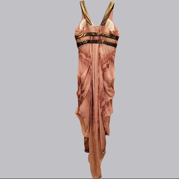 Bebe XXS Silk Snake Print Dress with Gold Trim – Tailored, Never Worn - Picture 2 of 10